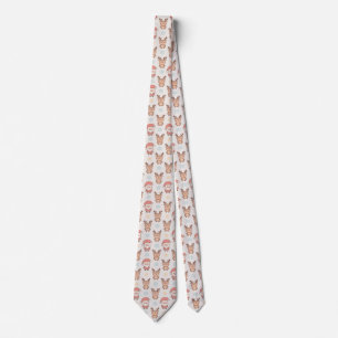Cute Santa and Reindeer Pattern Tie