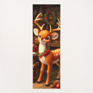 Cute Santa and Reindeer  Yoga Mat