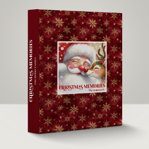 Cute Santa and Rudolph Christmas Scrapbook Album  Binder