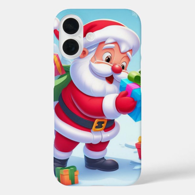 Cute Santa and Snowman  Case-Mate iPhone Case (Back)