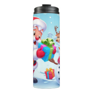 Cute Santa and Snowman  Thermal Tumbler
