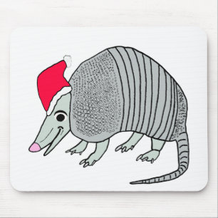 Cute Santa Armadillo Christmas Mouse Pad
