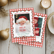 Cute Santa Baby Birth Announcement Christmas Card