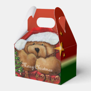Cute Santa Bear Christmas Gable Favour Box