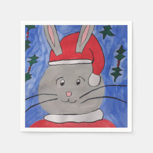 Cute Santa Bunny Napkin