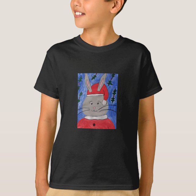 Cute Santa Bunny T-Shirt (Front)