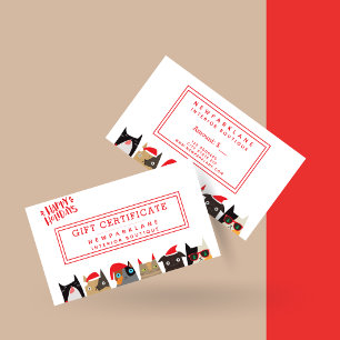 Cute Santa Cat Cartoons Christmas Gift Certificate