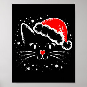 Cute Santa Cat Lover Christmas Men Women Kids Poster
