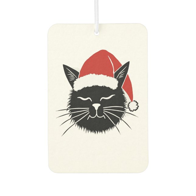 Cute Santa Cat Lover Christmas Men Women Kids T-Sh Air Freshener (Front)