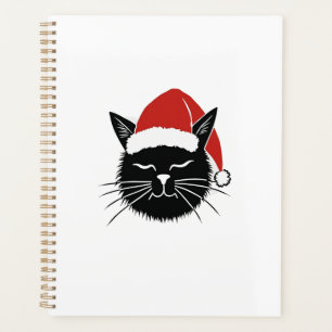 Cute Santa Cat Lover Christmas Men Women Kids T-Sh Planner