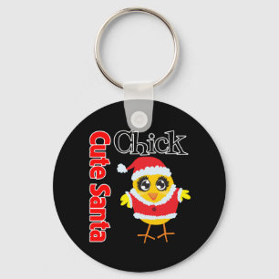 Cute Santa Chick Keychain
