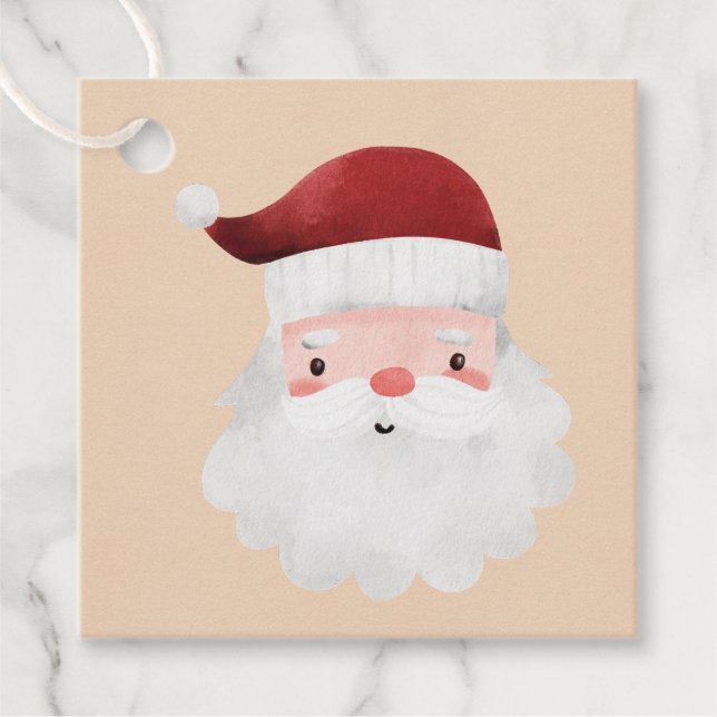 Cute Santa Christmas Gift Tags (Front)