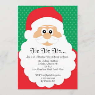 Cute Santa Christmas Holiday Party Invitation