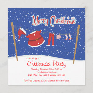 Cute Santa Christmas Holiday Party Invitations