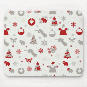 Cute Santa Christmas Holiday Pattern Mouse Pad