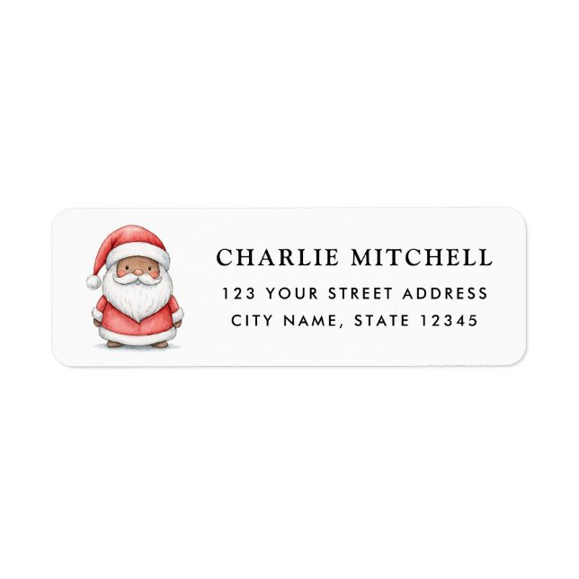 Cute Santa Christmas holiday return address (Front)