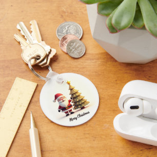 Cute Santa Christmas Keychain