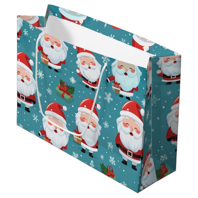 Cute Santa Christmas  Large Gift Bag (Front Angled)