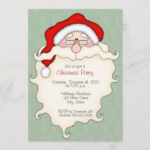 Cute Santa Christmas Party Invitations