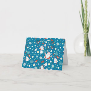 Cute Santa Christmas Pattern Note Card