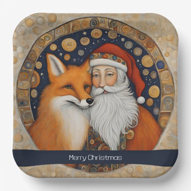 Cute Santa Christmas Plate (Front)