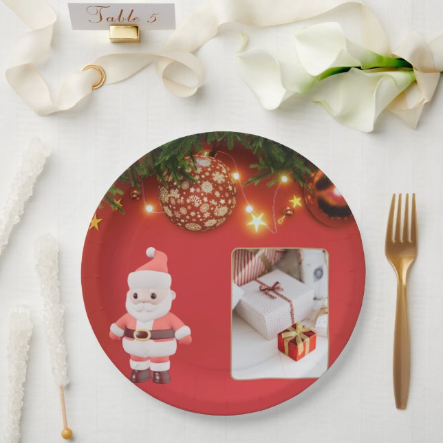 Cute Santa Christmas Plate – Festive Holiday Gift  (Wedding)