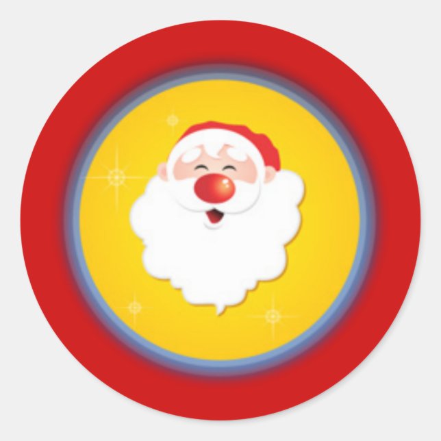 Cute Santa Classic Round Sticker (Front)