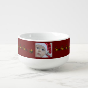 Cute Santa Claus Baby Photo Soup Mug