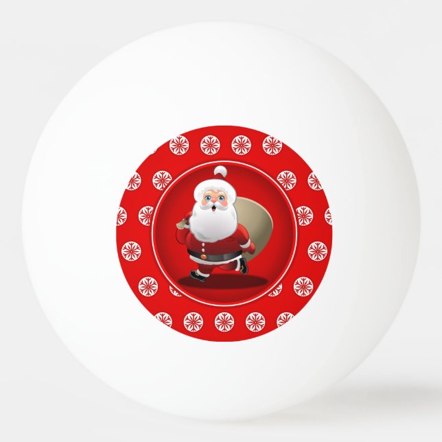 Cute Santa Claus Cartoon Ping Pong Ball (Front)