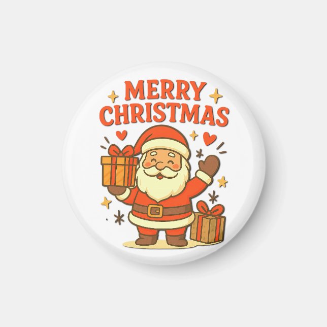  Cute Santa Claus Christmas Art –  Merry Christmas Magnet (Front)