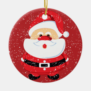 Cute Santa Claus Christmas custom Ceramic Ornament