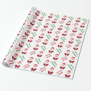 Cute Santa Claus Christmas custom personalized Wrapping Paper