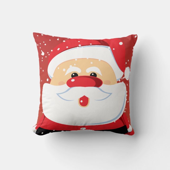 Cute Santa Claus Christmas design Throw Pillow (Front)