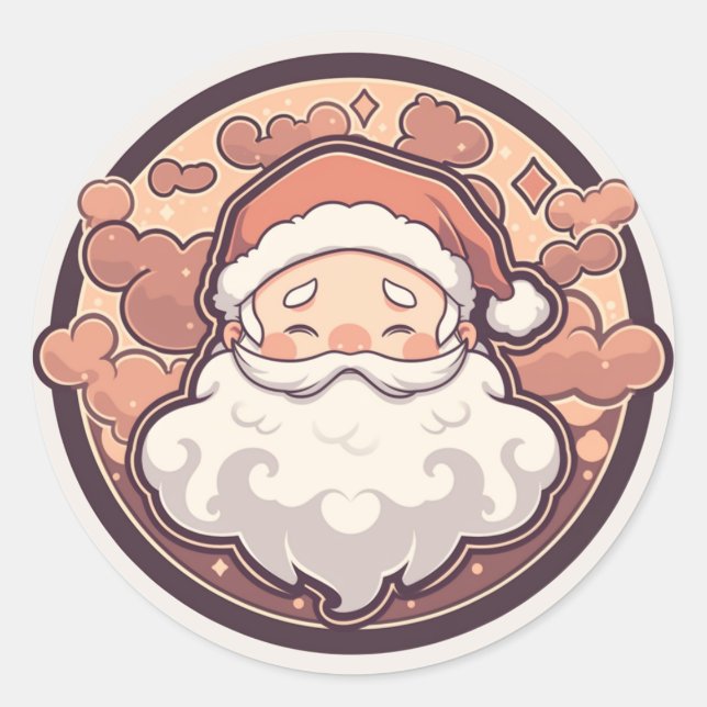 Cute Santa Claus Christmas sticker (Front)