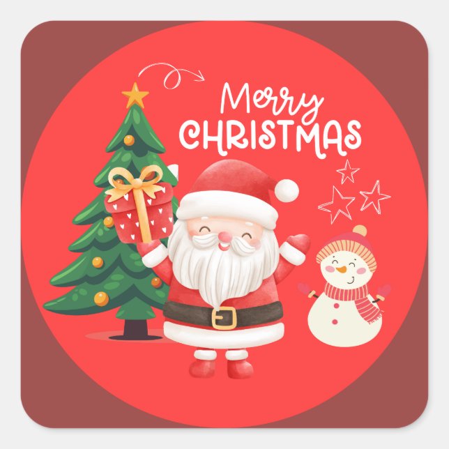 Cute Santa Claus Christmas Sticker (Devant)