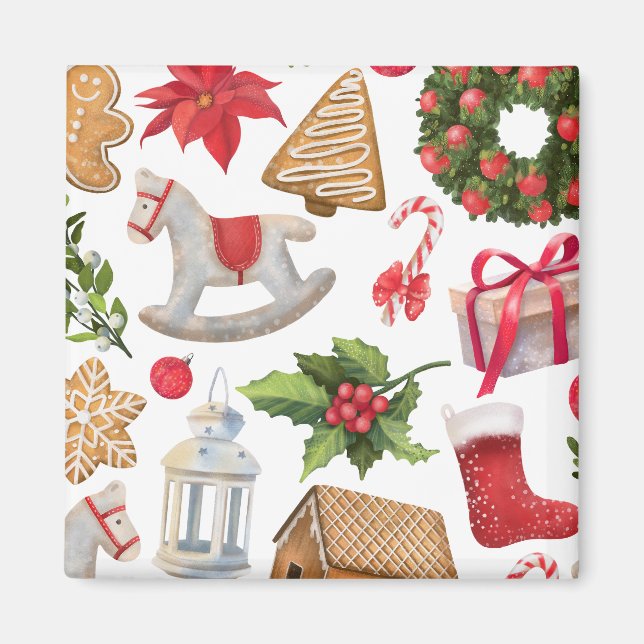 Cute Santa Claus Christmas Sweets Personalized    Magnet (Front)