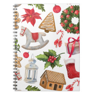 Cute Santa Claus Christmas Sweets Personalized   Notebook