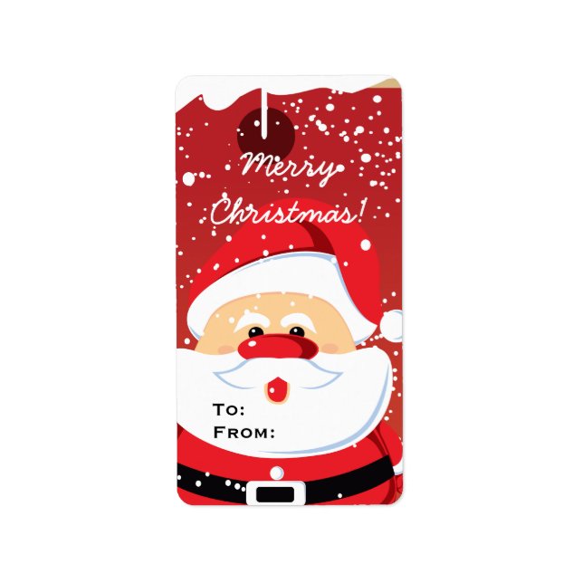 Cute Santa Claus étiquette personnalisé (Devant)