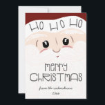 Cute Santa Claus Face Ho Ho Ho Merry Christmas Holiday Card<br><div class="desc">Cute Santa Claus Face Ho Ho Ho Merry Christmas Holiday Cards - with my original hand drawn artwork of a jolly santa face with fluffy beard and moustache, classic red hat, and santa wouldn't be complete without his twinkling eyes and rosy cheeks! A fun playful font says ho ho ho...</div>
