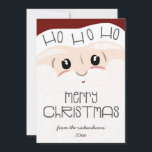 Cute Santa Claus Face Ho Ho Ho Merry Christmas Holiday Card<br><div class="desc">Cute Santa Claus Face Ho Ho Ho Merry Christmas Holiday Cards - with my original hand drawn artwork of a jolly santa face with fluffy beard and moustache, classic red hat, and santa wouldn't be complete without his twinkling eyes and rosy cheeks! A fun playful font says ho ho ho...</div>