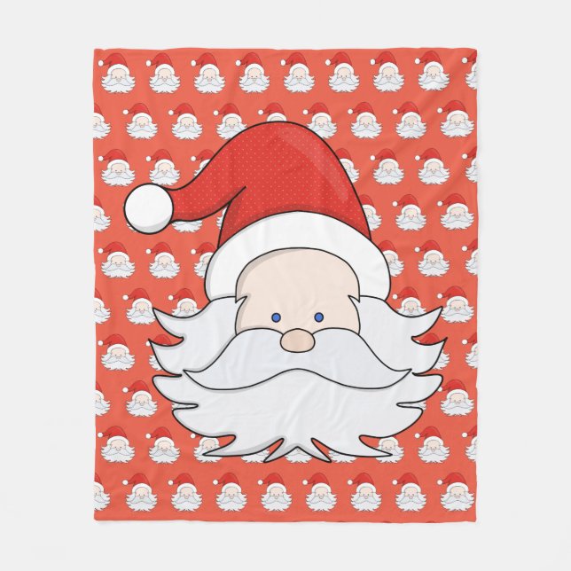 Cute Santa Claus Fleece Blanket (Front)