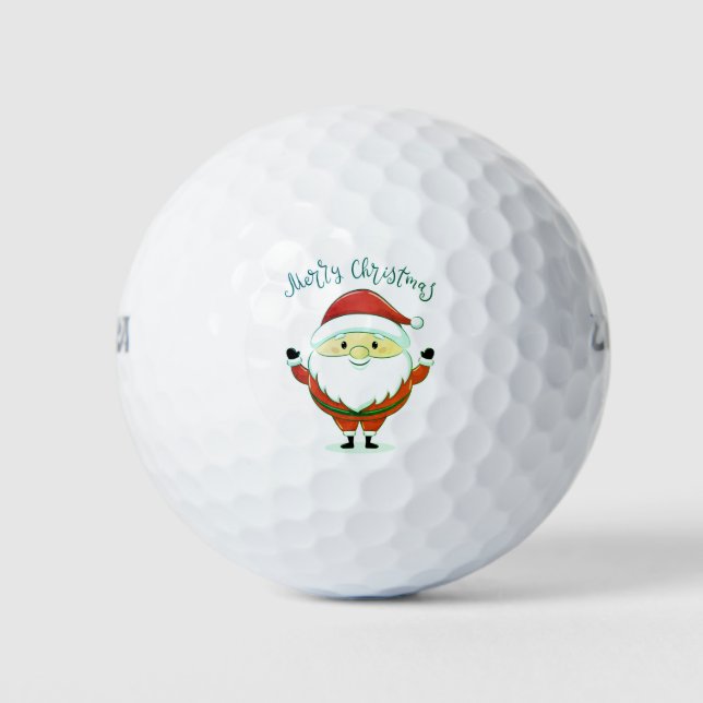 Cute Santa Claus Golf Balls (Front)