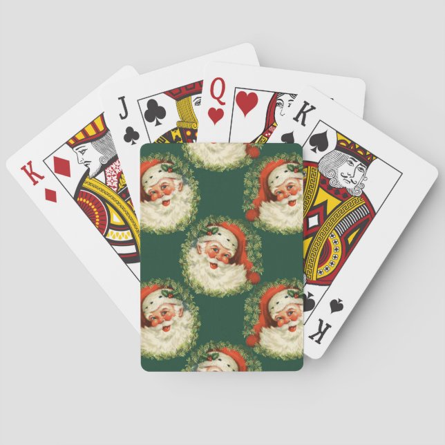 Cute Santa Claus Happy Face Christmas   Playing Cards (Back)
