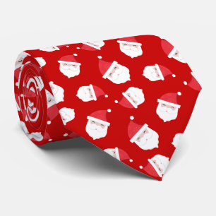 Cute Santa Claus Head Pattern Christmas Tie