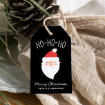Cute Santa Claus Ho Ho Ho Merry Christmas Gift Tags<br><div class="desc">Add a festive touch to your holiday gifts and Christmas party favours with our modern Santa Claus gift tags. The gift tags feature "Ho Ho Ho" displayed in white, handwritten lettering with an illustration of Santa Claus shown below. Personalize the gift tags with a custom greeting (currently shown as "Merry...</div>