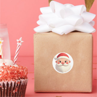Cute Santa Claus Merry Christmas Classic Round Sticker