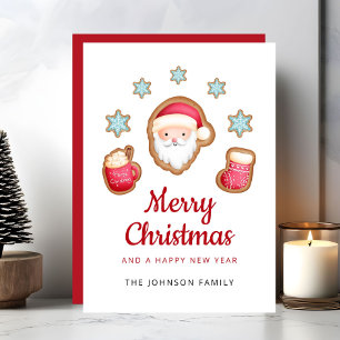 Cute Santa Claus Merry Christmas Holiday Card