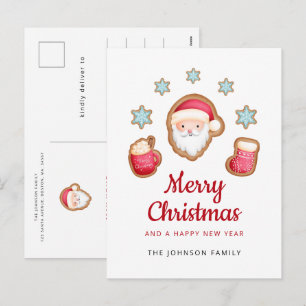 Cute Santa Claus Merry Christmas Holiday Postcard