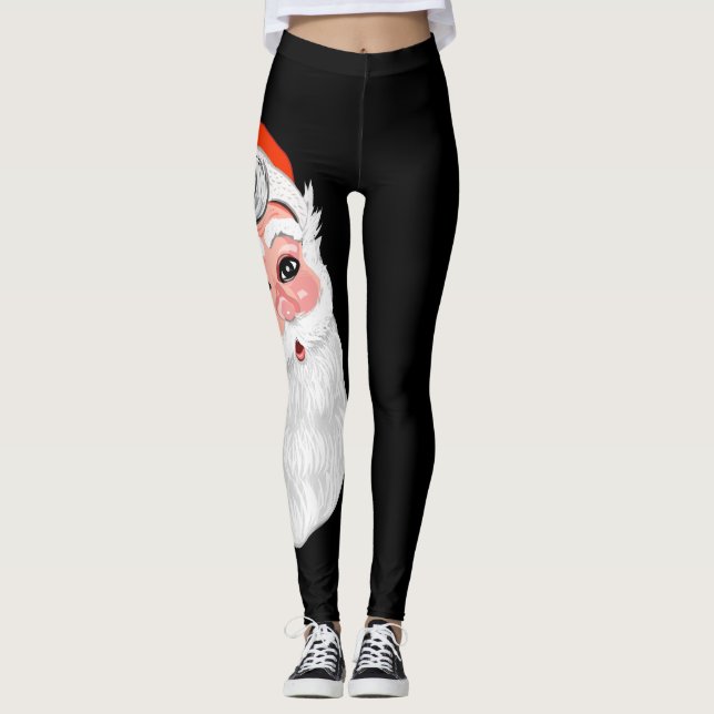 Cute "Santa Claus" Merry Christmas Leggings (Front)