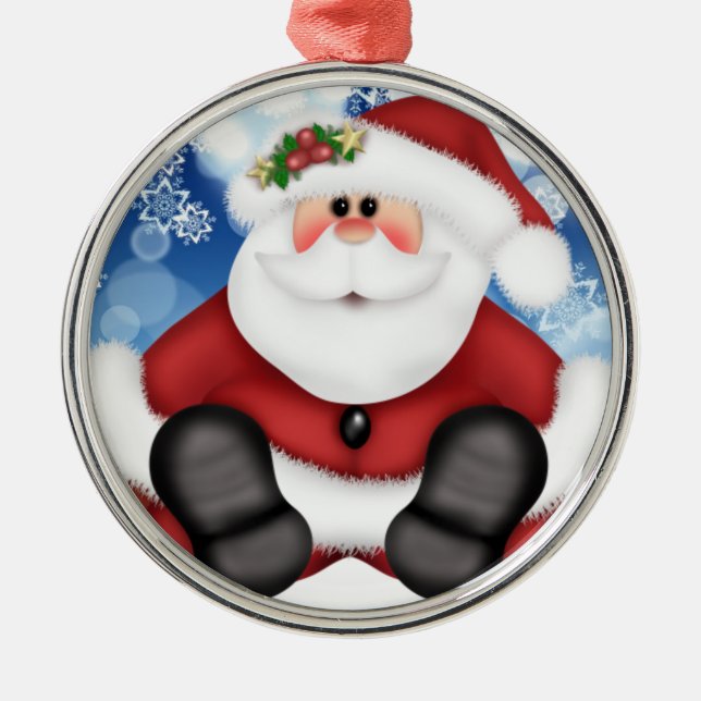 Cute Santa Claus Merry Christmas Ornament (Front)